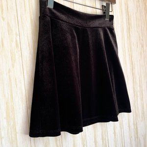 Urban Outfitters Black Velvet Skater Skirt | Small